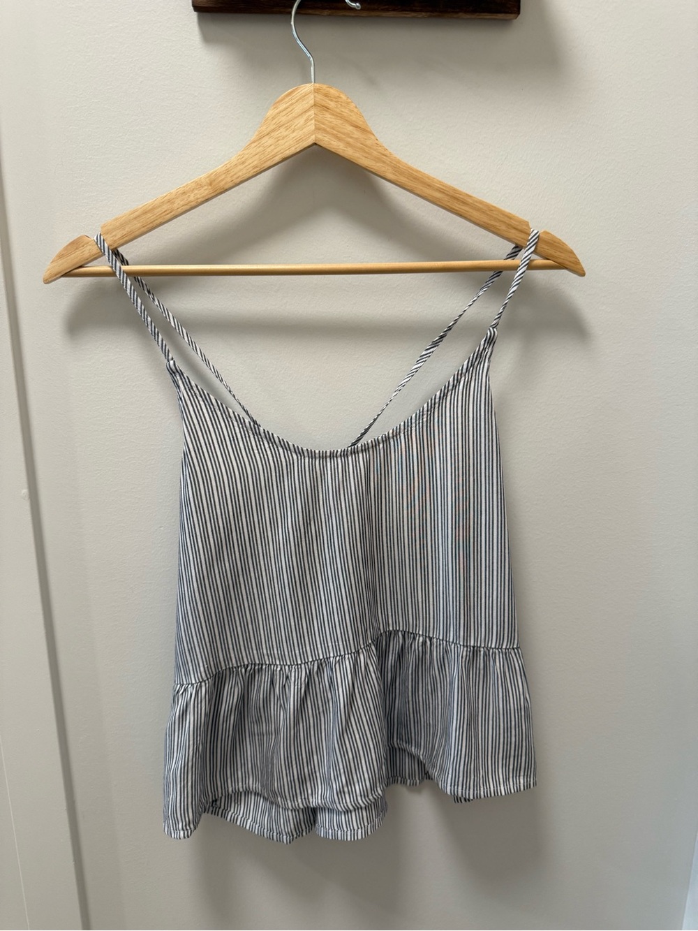 Hollister Black & White Striped Ruffle Hem Camisole